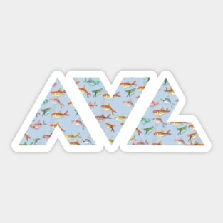 AVL Asheville NC, triangle design with fish Sticker